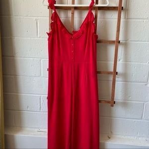 New Red Chiffon Jumpsuit